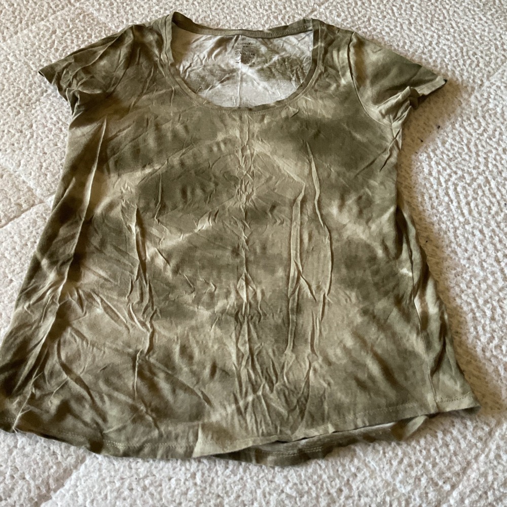 George T-Shirt Womens Medium Olive Green Excellent Tie Dye Cotton‎